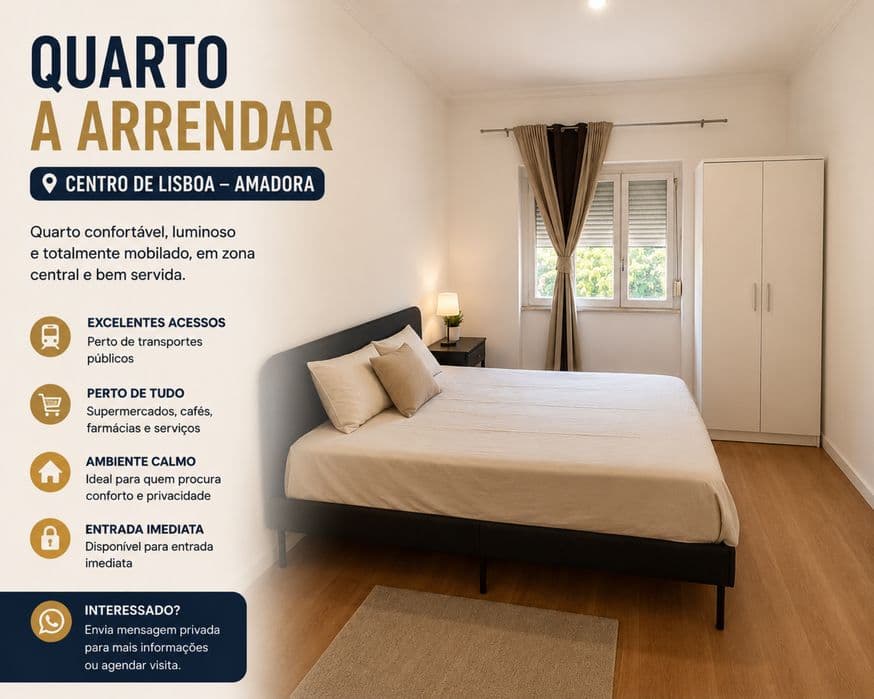 Quarto com cama de casal em Mina de Água