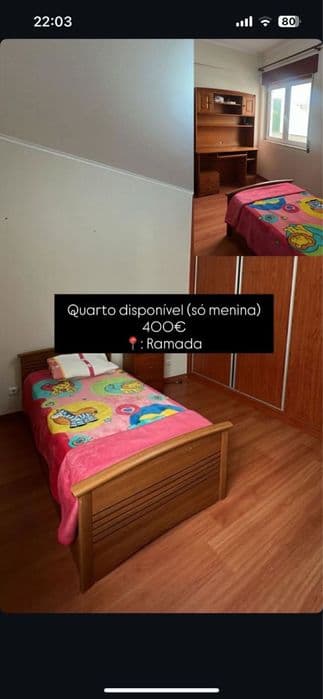 Quarto mobilado para estudante na Ramada